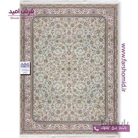 فرش ماشینی 700 شانه 8 رنگ افشان طرح 77504 ترمه ای فرش بزرگمهر
