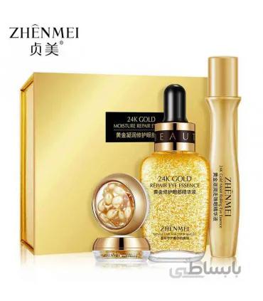 پک آبرسان و ترمیم کننده دور چشم ZHENMEI عصاره طلا ۲۴ عیار