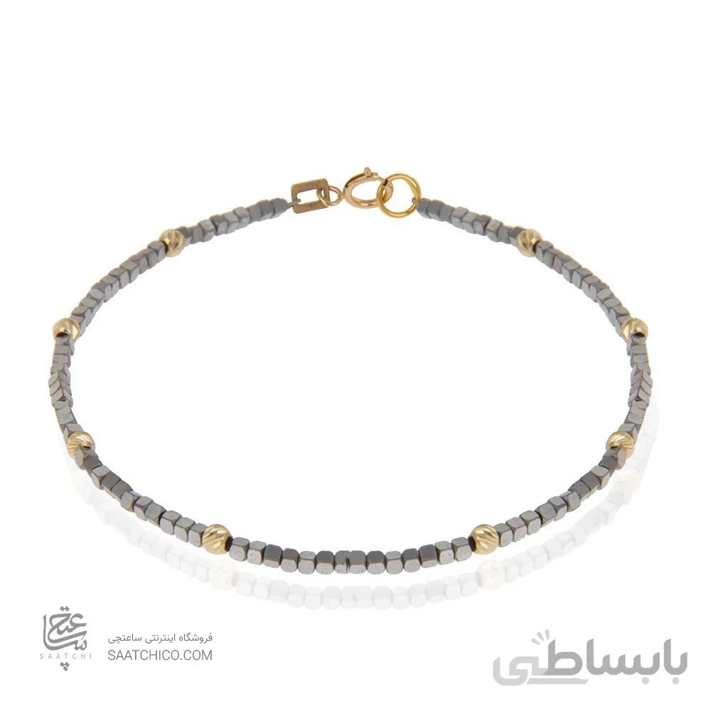دستبند سنگ با گوی طلا مدل البرنادو کد XB874
