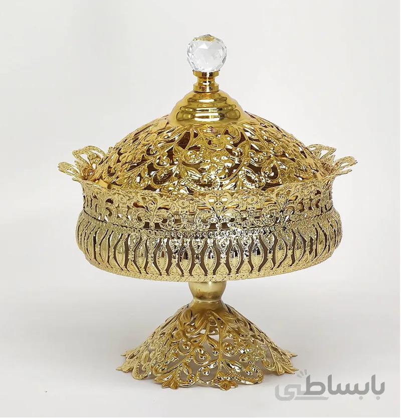 شکلات خوری پایه دار طلایی ماهان