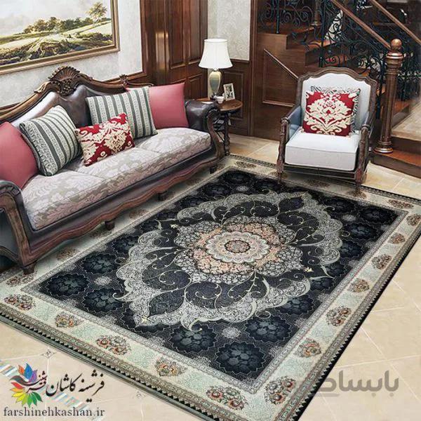 فرش 700 شانه طرح چکاوک سرمه ای