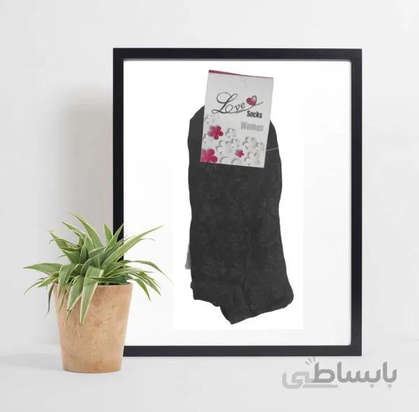 جوراب زنانه مچی Love طرح گل گلی