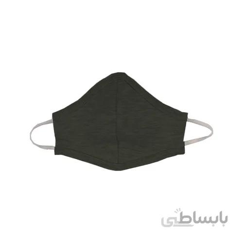 ماسک پارچه ای ملانژ دو لایه رنگ ذغالی کد 018 ا Fabric Black Mask Code 018
