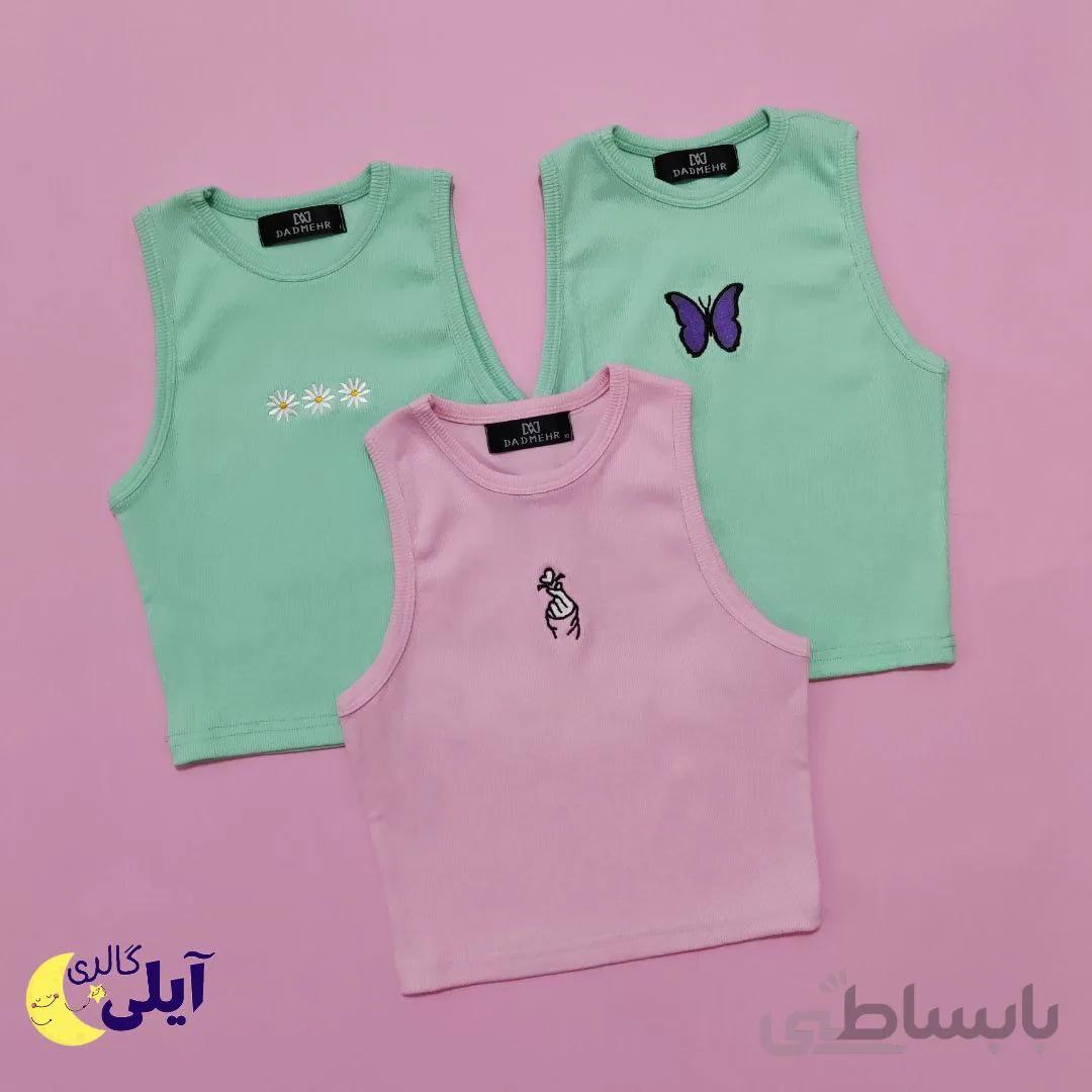 کراپ تاپ (طرح 3 رنگی)