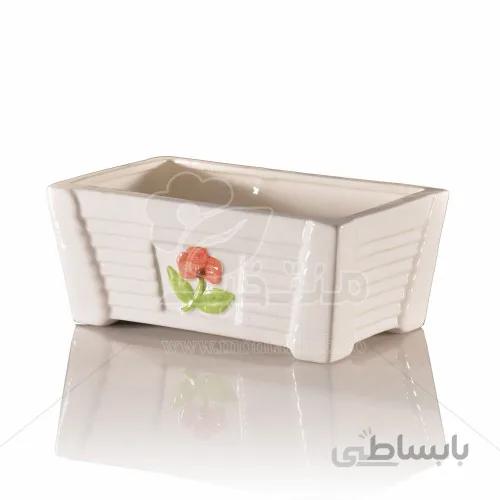گلدان سرامیکی مستطیل ارتفاع 7 سانتیمتر