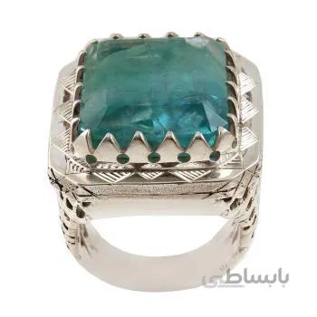 انگشتر نقره مردانه مدل زمرد کد am_1817