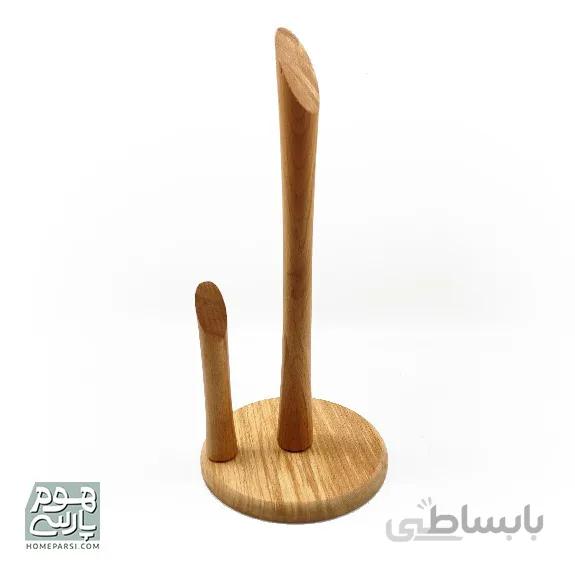 رول دستمال چوبی روشن