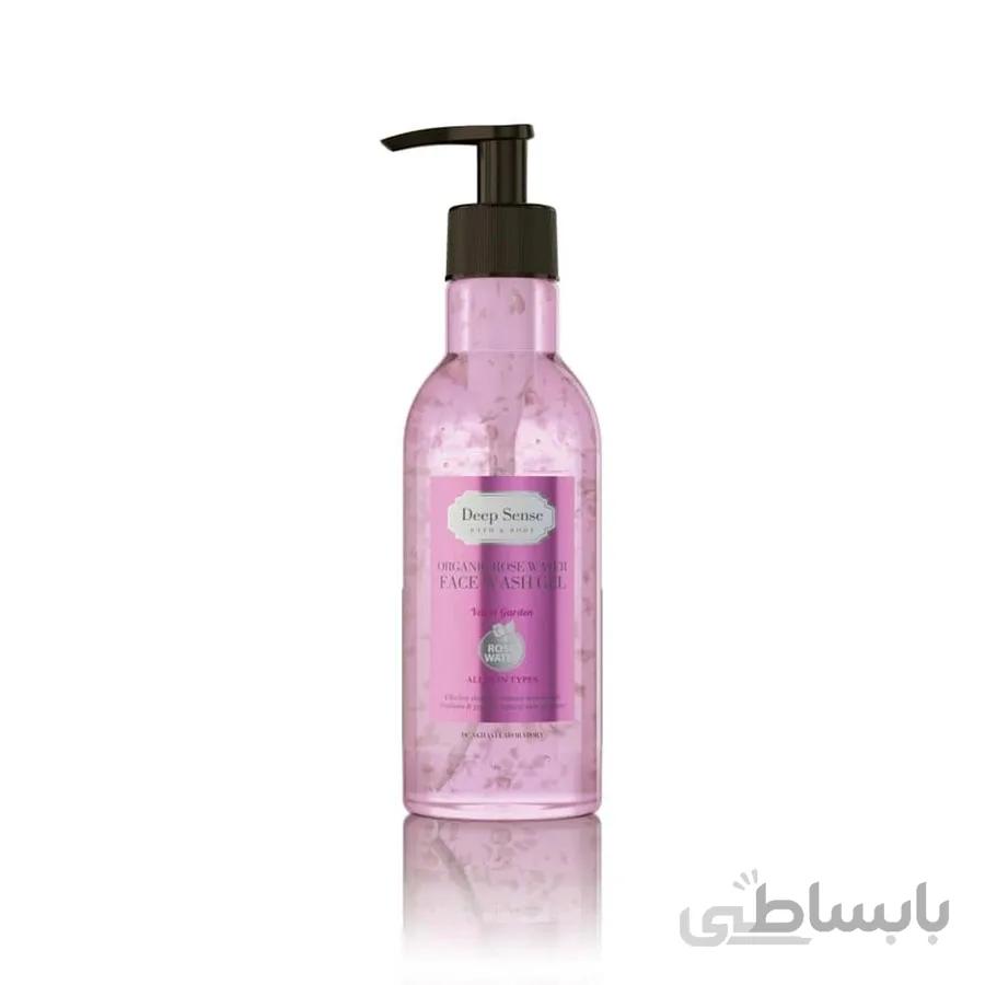 ژل شستشوی صورت گلاب دیپ سنس 250 میلی لیتر Deep Sense Organic Rose Water Face Wash Gel 250 ml ا Deep Sense Organic Rose Water Face Wash Gel 250 ml