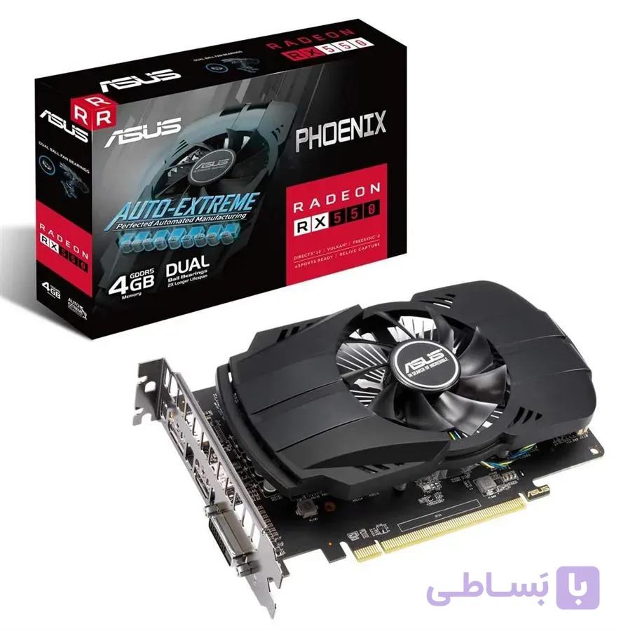 کارت گرافیک  ایسوس مدل PH-RX550-4G-EVO حافظه 4 گیگابایت