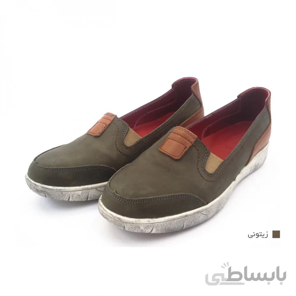 زنانه چرم طبیعی زیتونی مدل مارین