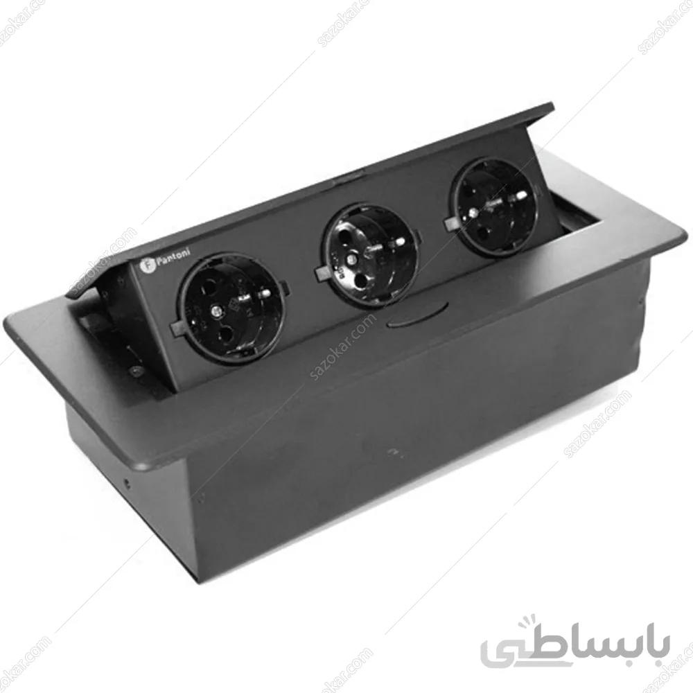 پریز برق مستطیلی دکمه تاچ مکانیکی سیلور فانتونی مدل N332 ا Fantoni N332 Power outlet