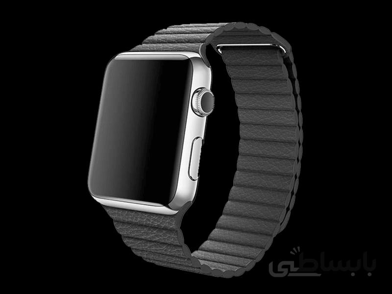 بند مدل چرمی مناسب برای اپل واچ 44/ 42 میلی متری ا apple watch band leather 42/44mm black