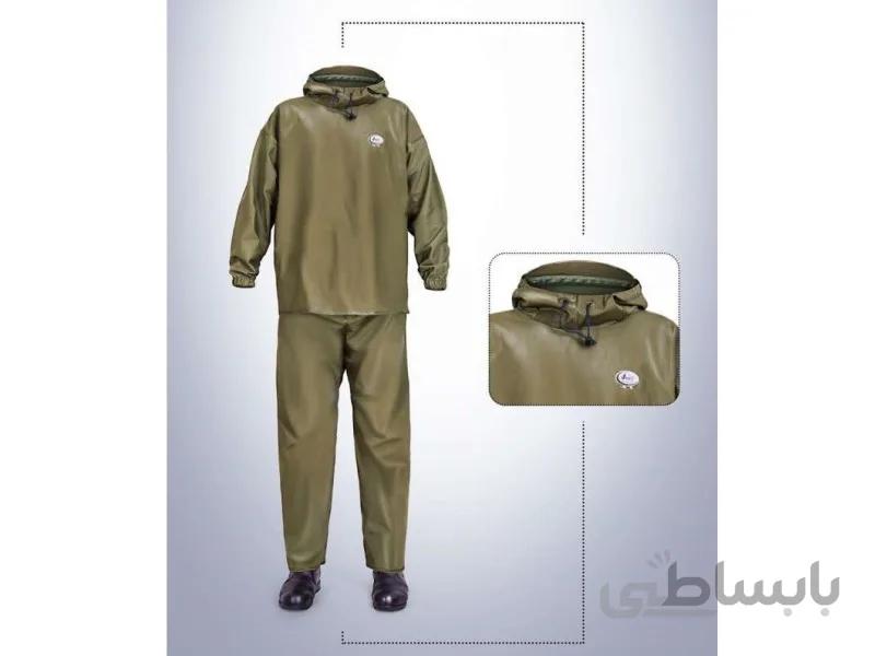 بادگیر و شلوار جلو باز زیتونی سیر جلال
