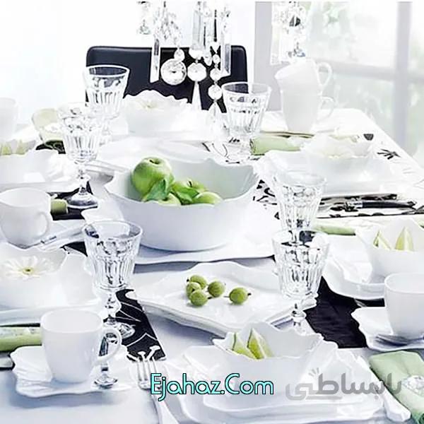 سرویس غذاخوری 19 پارچه لومینارک فرانسه مدل آتنتیک سفید لومینارک(Luminarc)