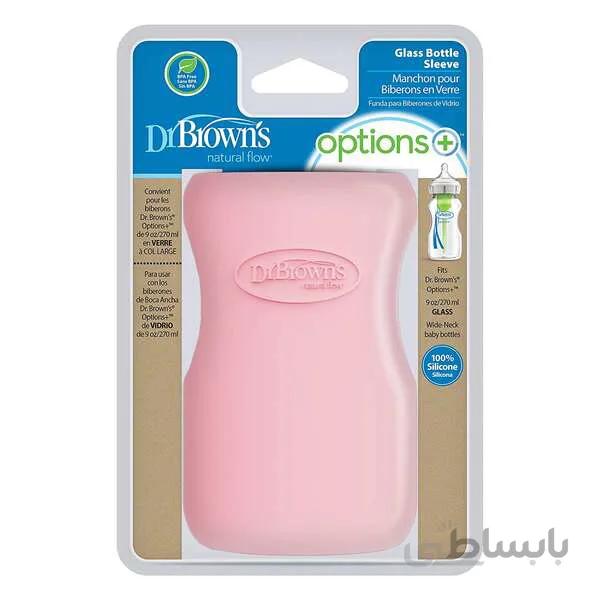 محافظ ضدضربه شیشه شیر نچرال بزرگ صورتی دکتر براونز Dr Browns