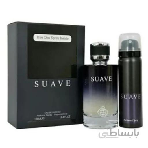 ادو پرفیوم مردانه فراگرنس ورد مدل Suave New ED حجم 100 میلی لیتر به همراه اسپری فراگرنس مدل Suave حجم 50 میلی لیتر ا Fragrance World Suave New ED with spray 50ml