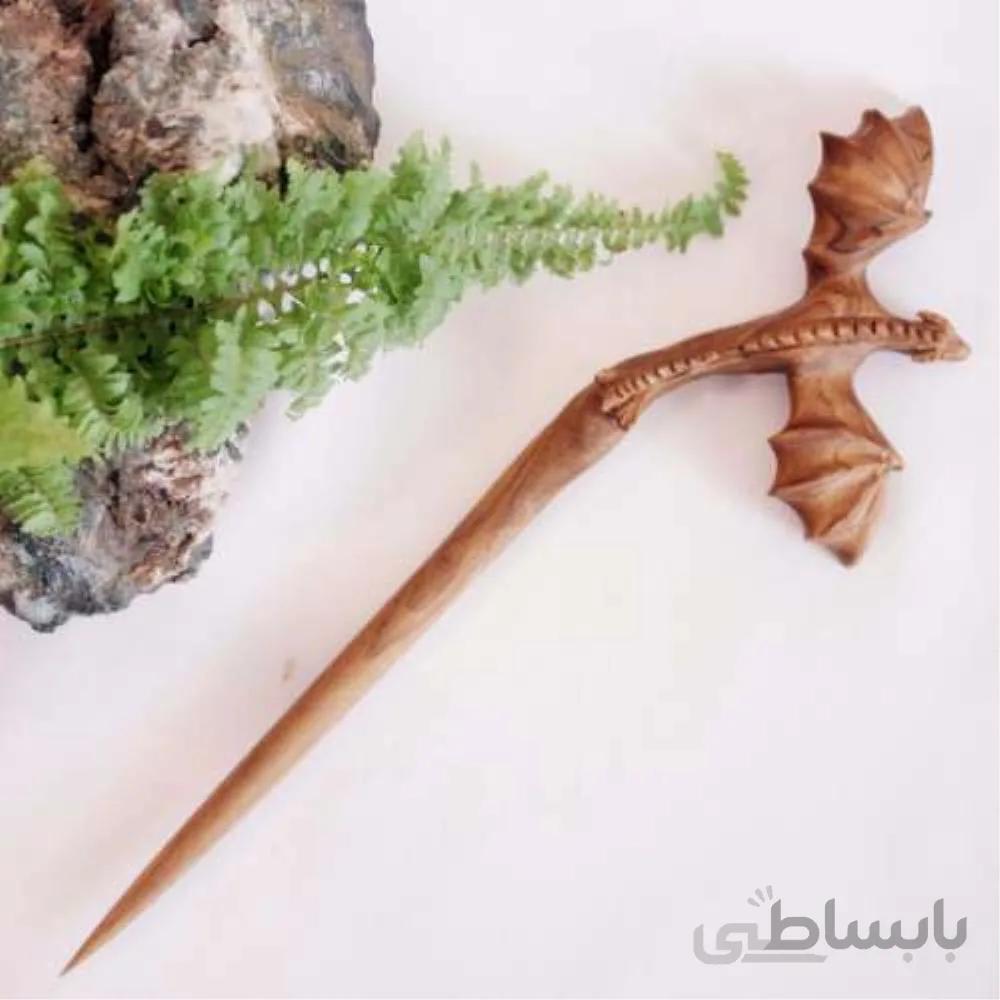 استیک مو دست ساز طرح اژدها ا Handmade dragon design hair stick