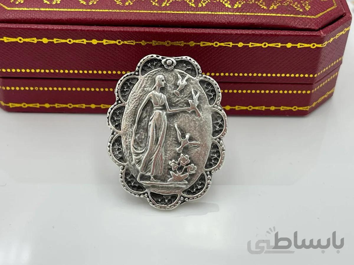 انگشتر ورشو طرح فرشته و مرغ یامین