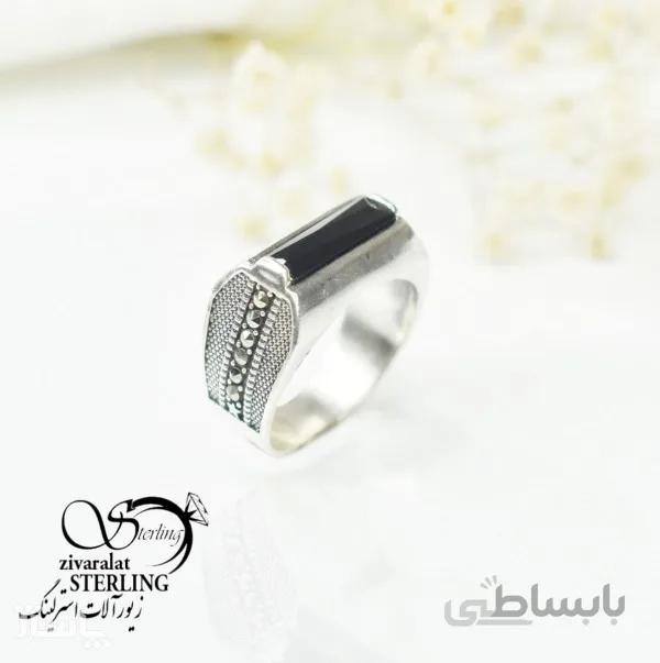 انگشتر نقره مردانه با سنگ اونیکس کد 6399 کد 713395