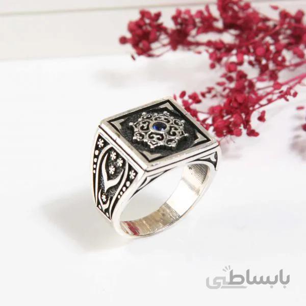 انگشتر نقره مردانه طرح اسلیمی