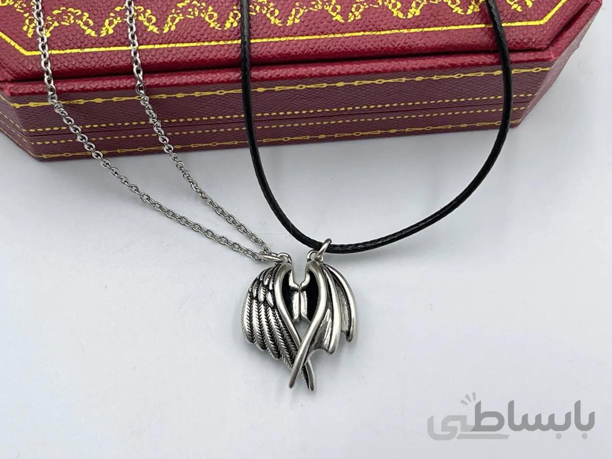 گردنبند دوتکه طرح بال فرشته