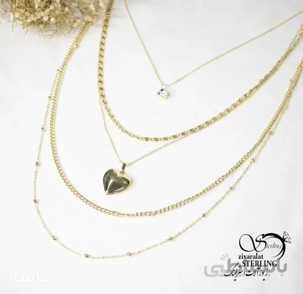رولباسی زنانه چند زنجیره آویز قلب کد 656458