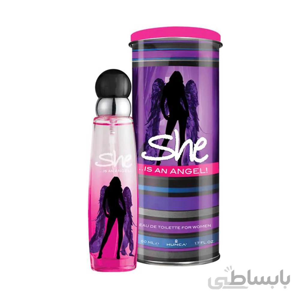 ادوتویلت زنانه شی She مدل آنجل angel حجم 50 میلی لیتر ا eau de toilette she for women model is an angel 50ml