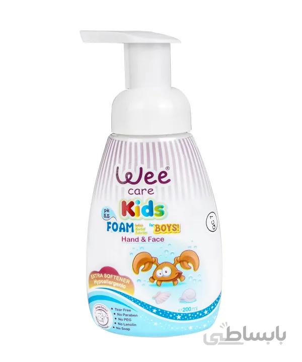 فوم شستشوی دست و صورت کودک وی کر Wee Care حجم 200 میلیلیتر