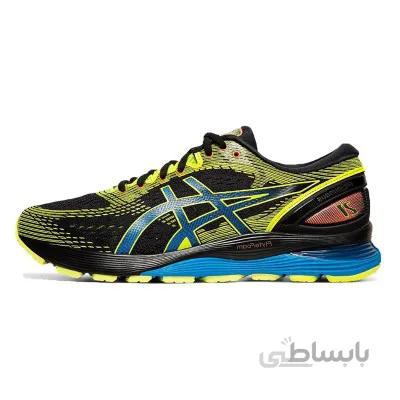 کتانی رانینگ آسیکس طرح اصلی Asics Nimbus 21 Black Yellow Blue