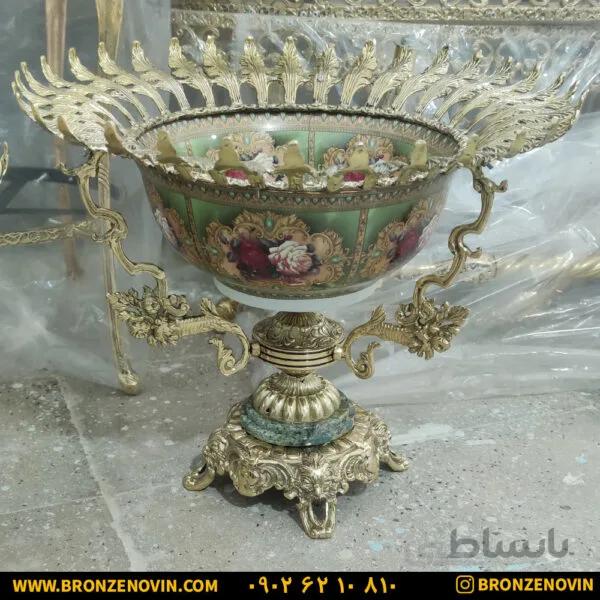 آجیل خوری برنزی رومیزی طرح صدف