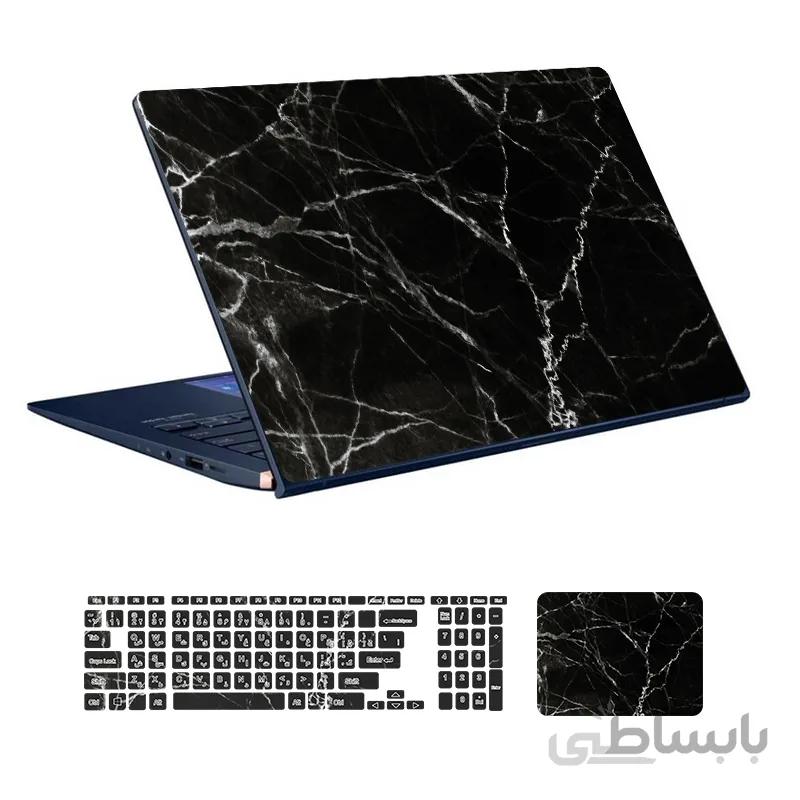 اسکین لپ تاپ طرح Marble کد ۱۱۶ به همراه استیکر کیبورد
