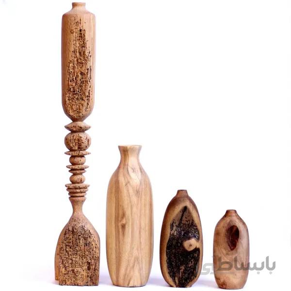 ست ۴ عددی گلدان چوبی مینیمال کد ۲۸