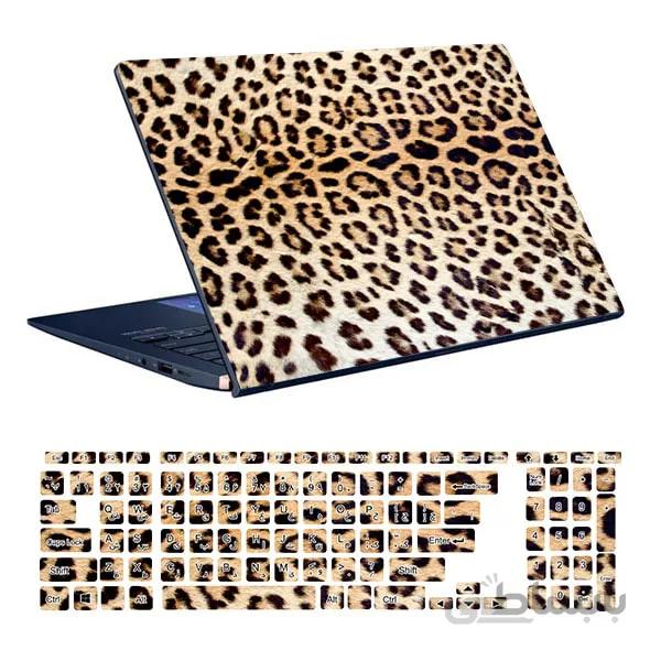 اسکین لپ تاپ طرح Leopard کد ۰۱ به همراه استیکر کیبورد