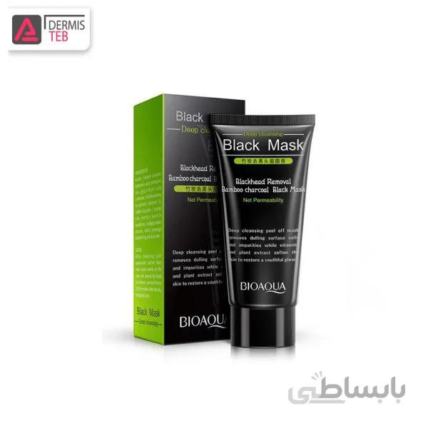 ماسک سیاه بیوآکوا دارای عصاره ذغال چوب بامبو Blackhead removal bamboo charcoal black mask