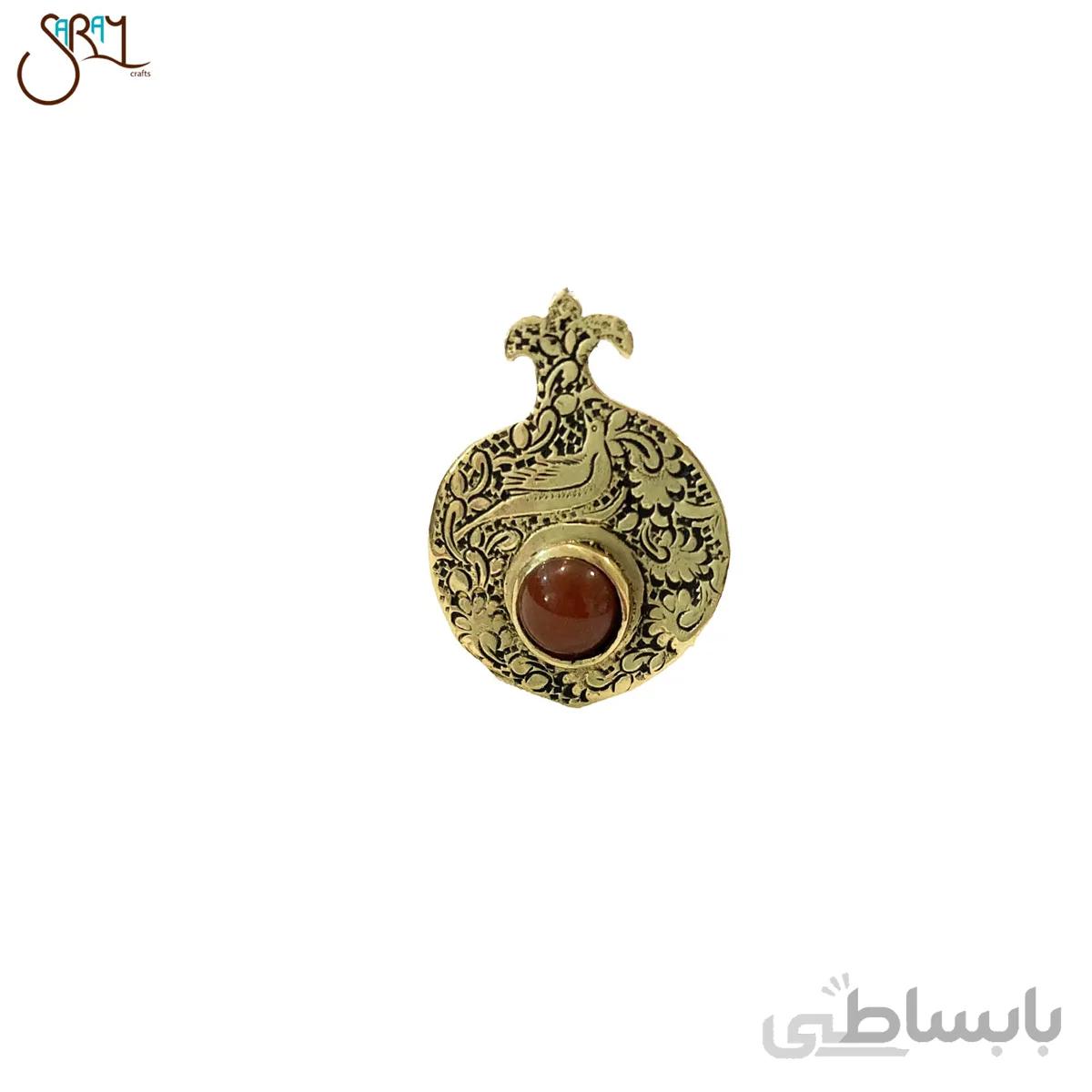 انگشتر برنجی دست ساز طرح انار مدل 27011