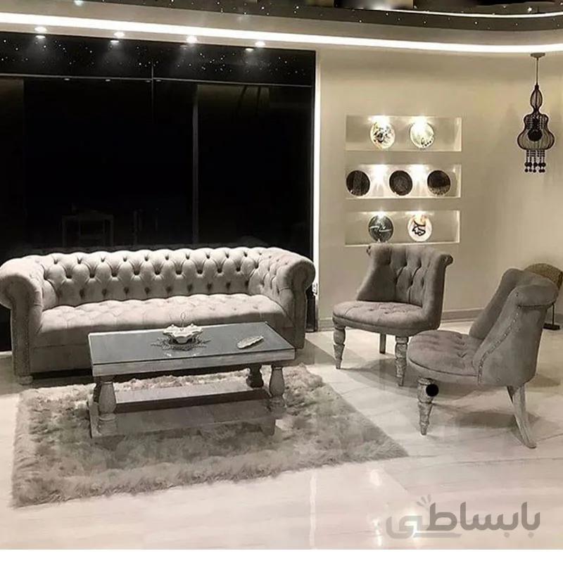 سرویس مبل 7 نفره دسته گرد مدل چستر فیلد