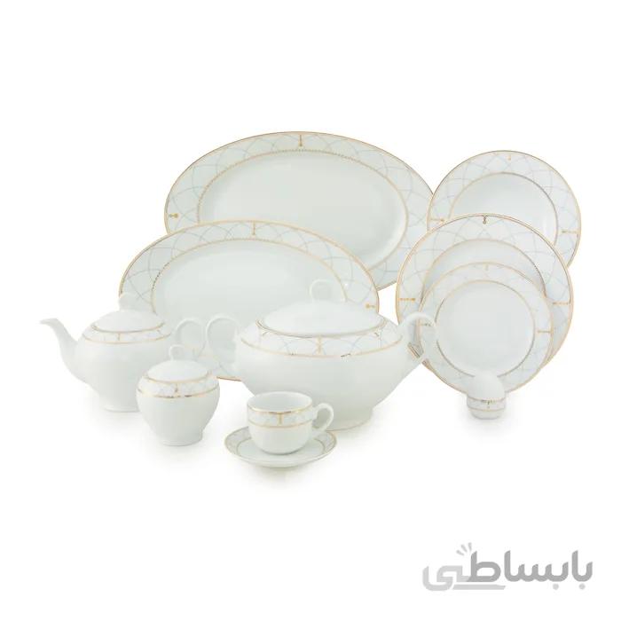 سرویس چینی 102 پارچه چینی زرین سری ایتالیا اف مدل رومانا
