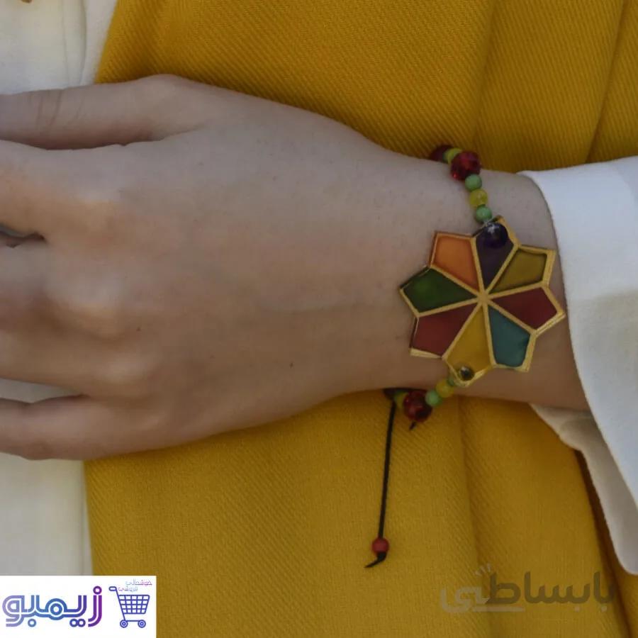 دستبند طرح رنگی رنگی