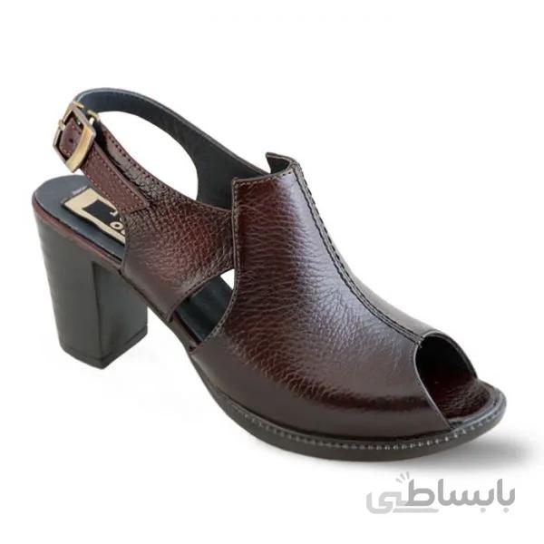 کفش پاشنه دار زنانه راینو چرم کد ۱۰۵ رنگ زرشکی