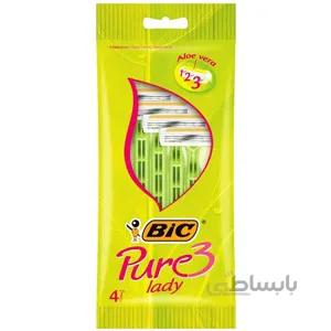 خودتراش زنانه بیک مدل Pure بسته 4 عددی ا Bic Pure Razor For Women Pack of 4