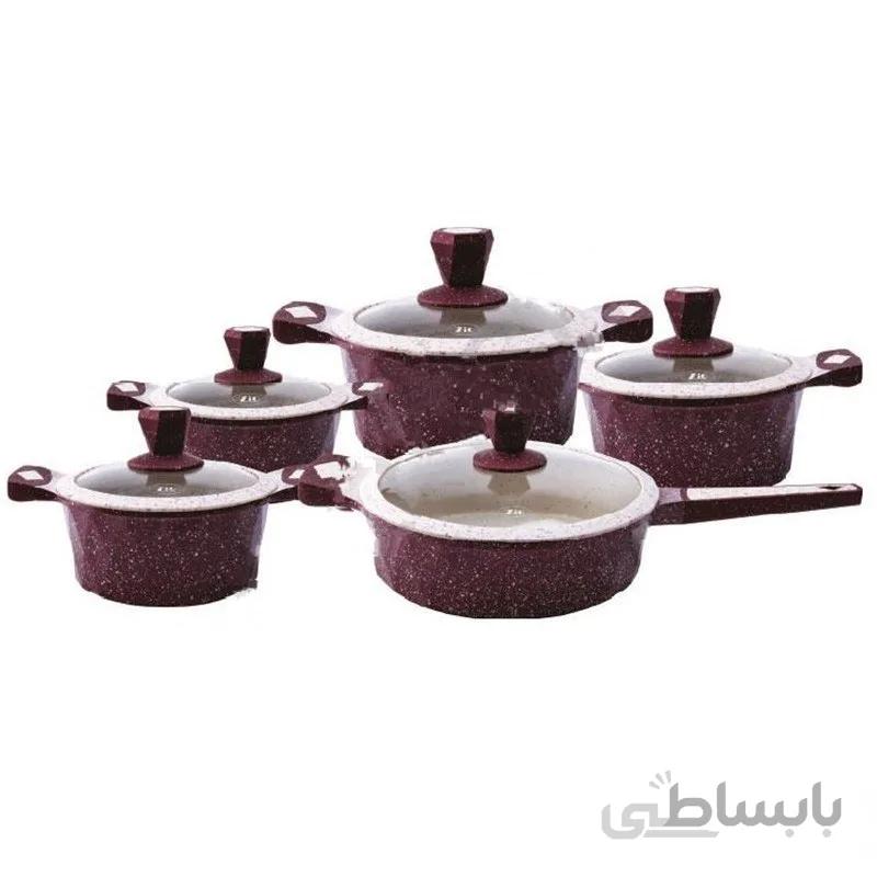 سرویس قابلمه گرانیتی 10پارچه زیوZio مدل Z 7650طرح الماس Diamond