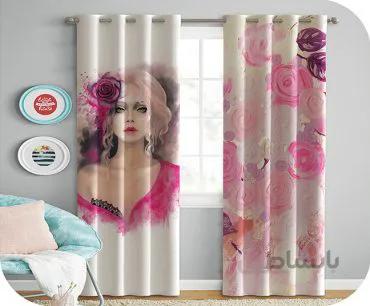 پرده چاپی طرح تابلو نقاشی چهره دختر - کد 625626