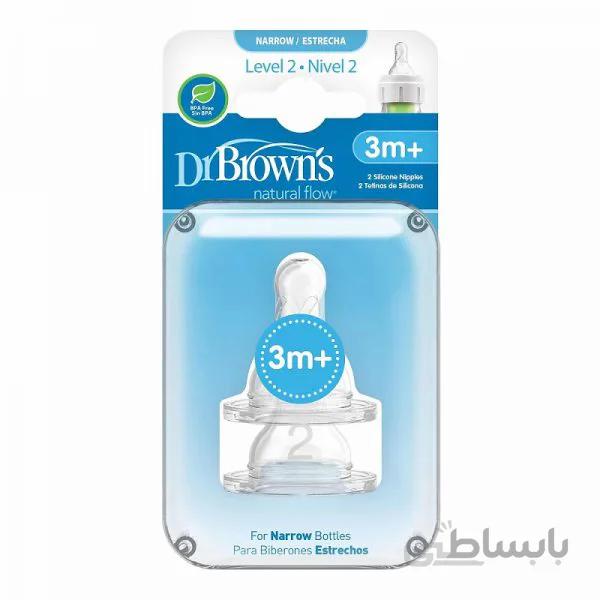 سرشیشه باریک +3 ماه دکتر براون Dr Browns بسته دو عددی