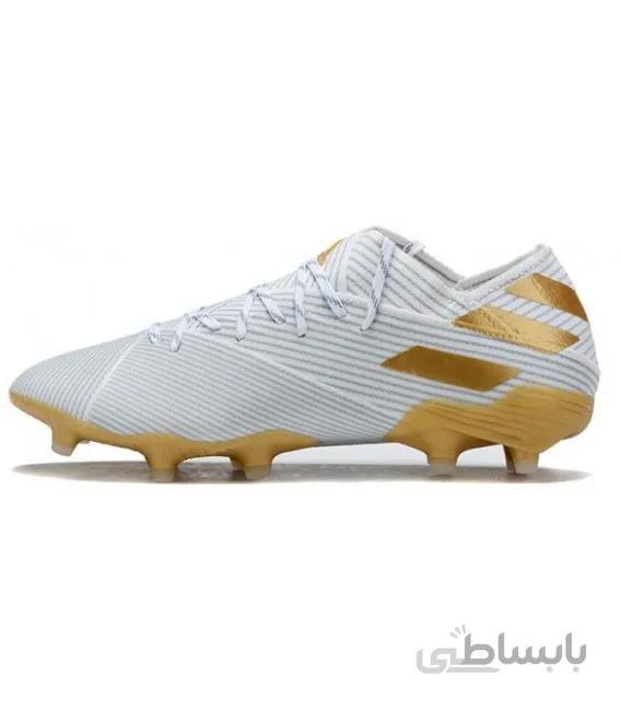 کفش فوتبال آدیداس نمزیز های کپی Adidas Nemeziz 19.1 FG White Gold