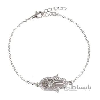 دستبند نقره زنانه بازرگانی میلادی مدل فانتزی کد DP_476