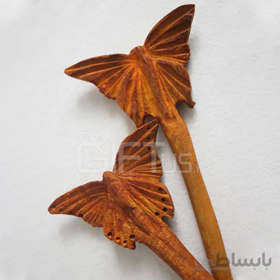 گیره موی پروانه (عنابی)