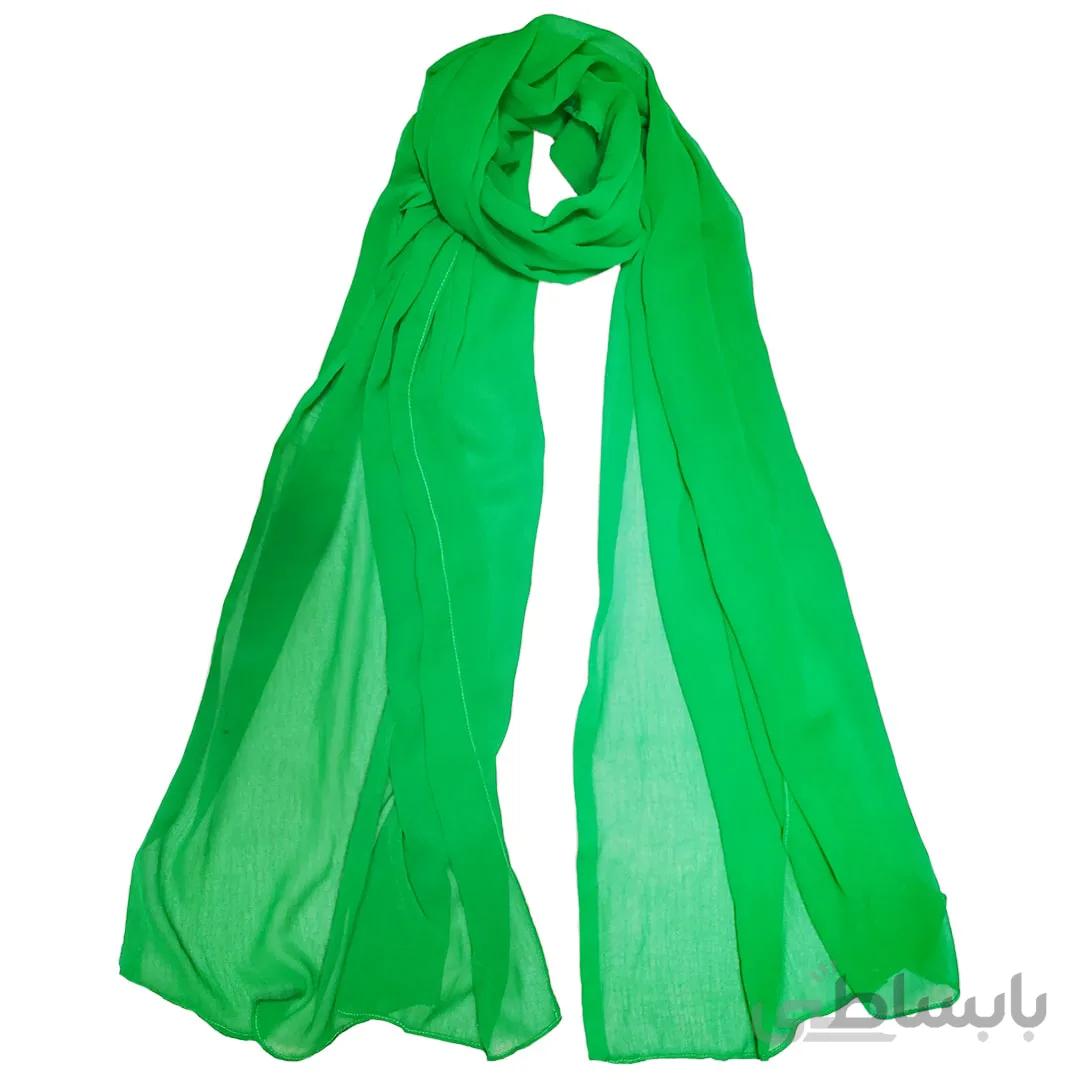 شال زنانه حریر پفکی سبز