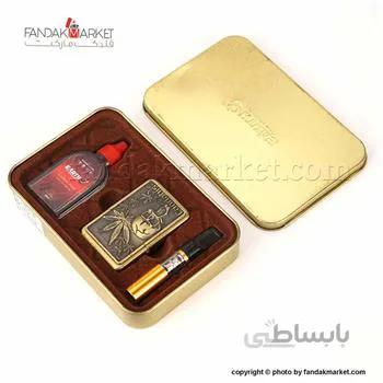 فندک جعبه دار ست کادویی فندک و بنزین و چوب سیگار