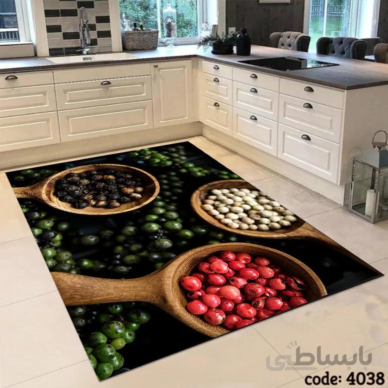 فرشینه اشپزخانه طرح قاشق های رنگارنگ 4038