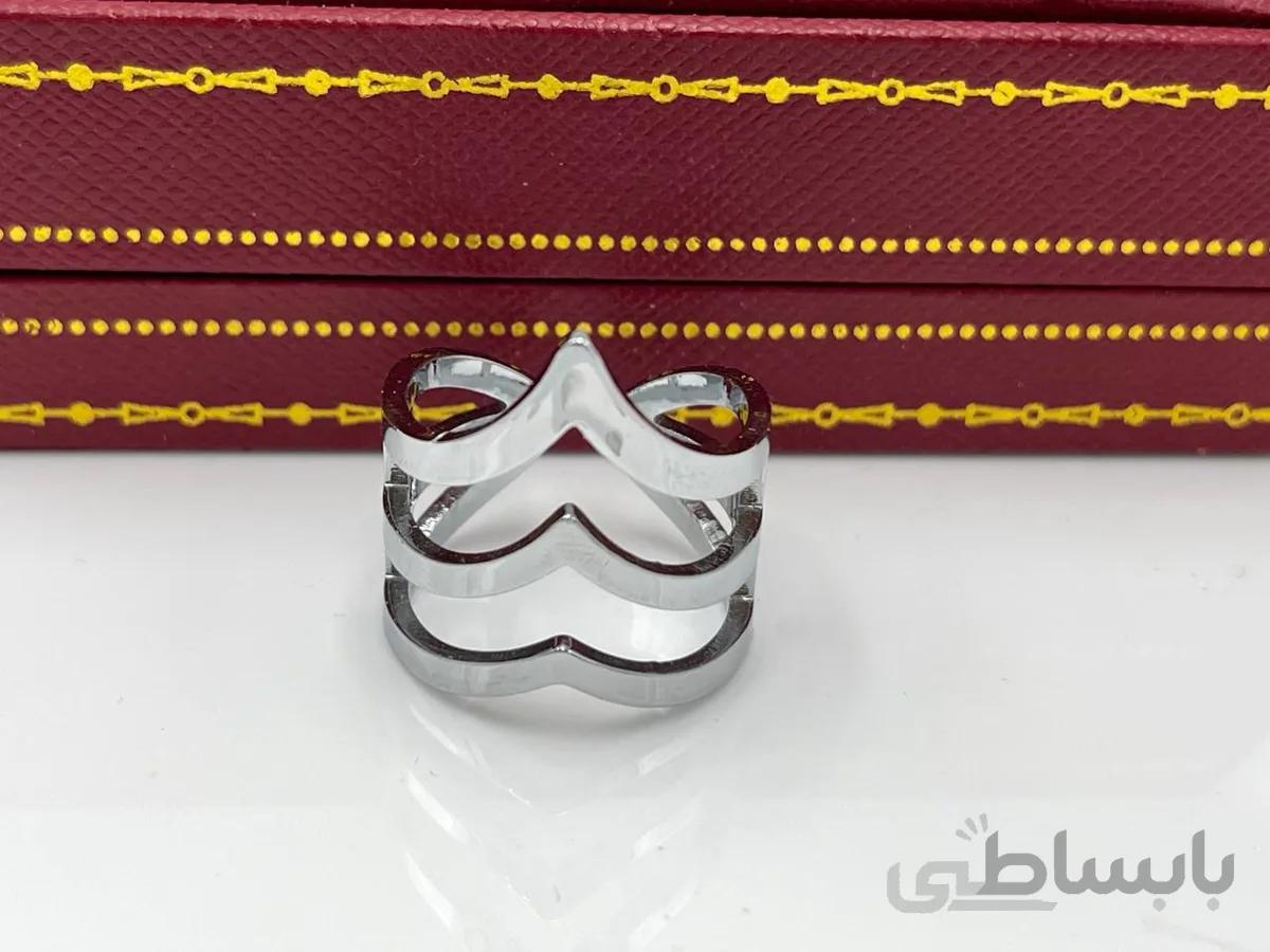 انگشتر مینیمال ساده طرح فلش سه تایی